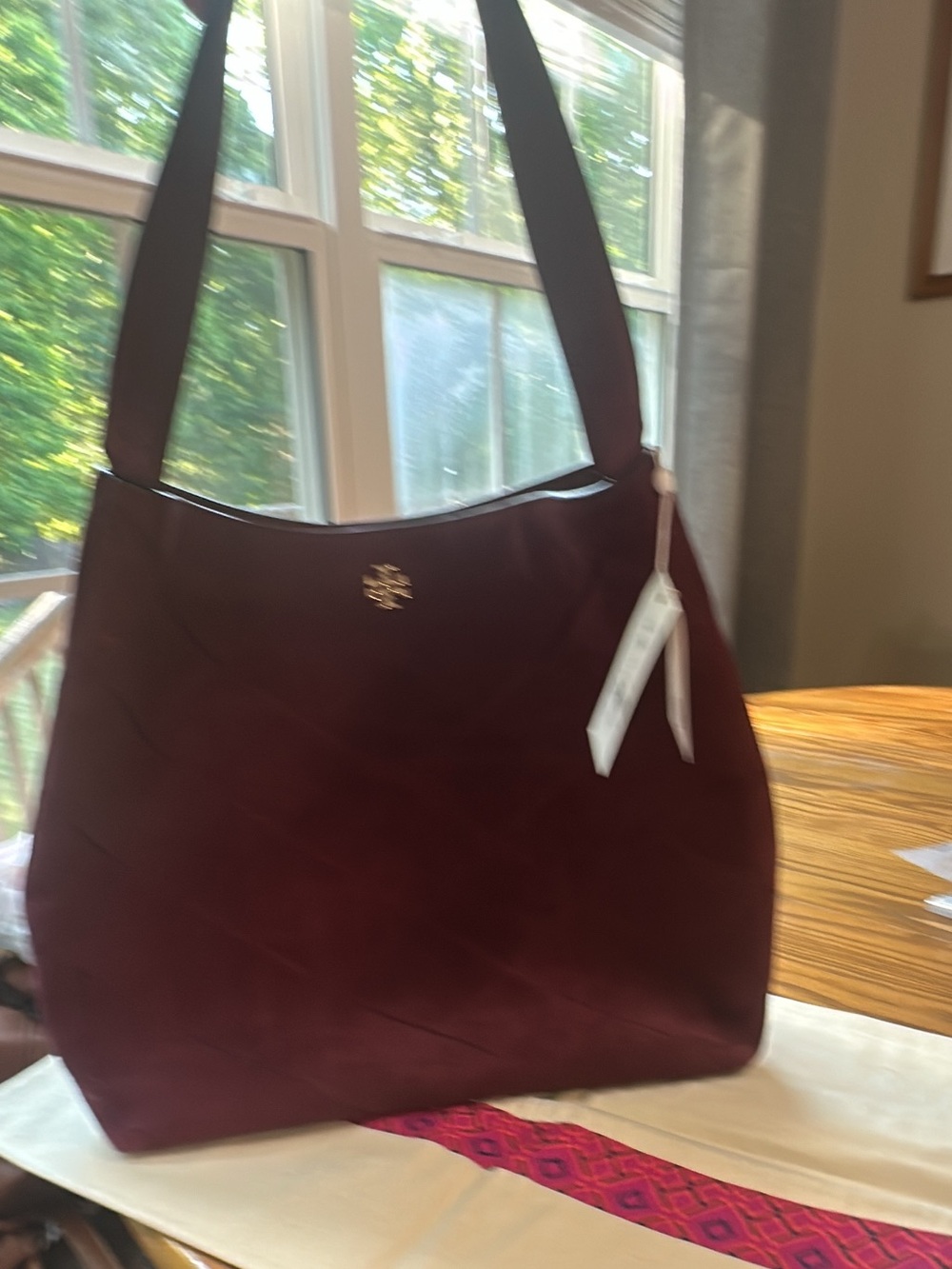Tory Burch NWT Port Frida Stitched Suede Hobo
Tote Quilted Burgundy (bags17)